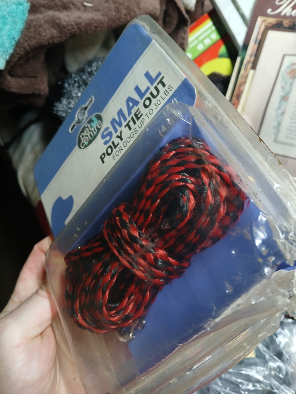 Small Poly Tie Out Rope — Red & Black - Picture 2 of 3